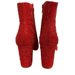 NWT Betsey Johnson Cady Rhinestone Red Booties size 7 perfect for Valentine’s